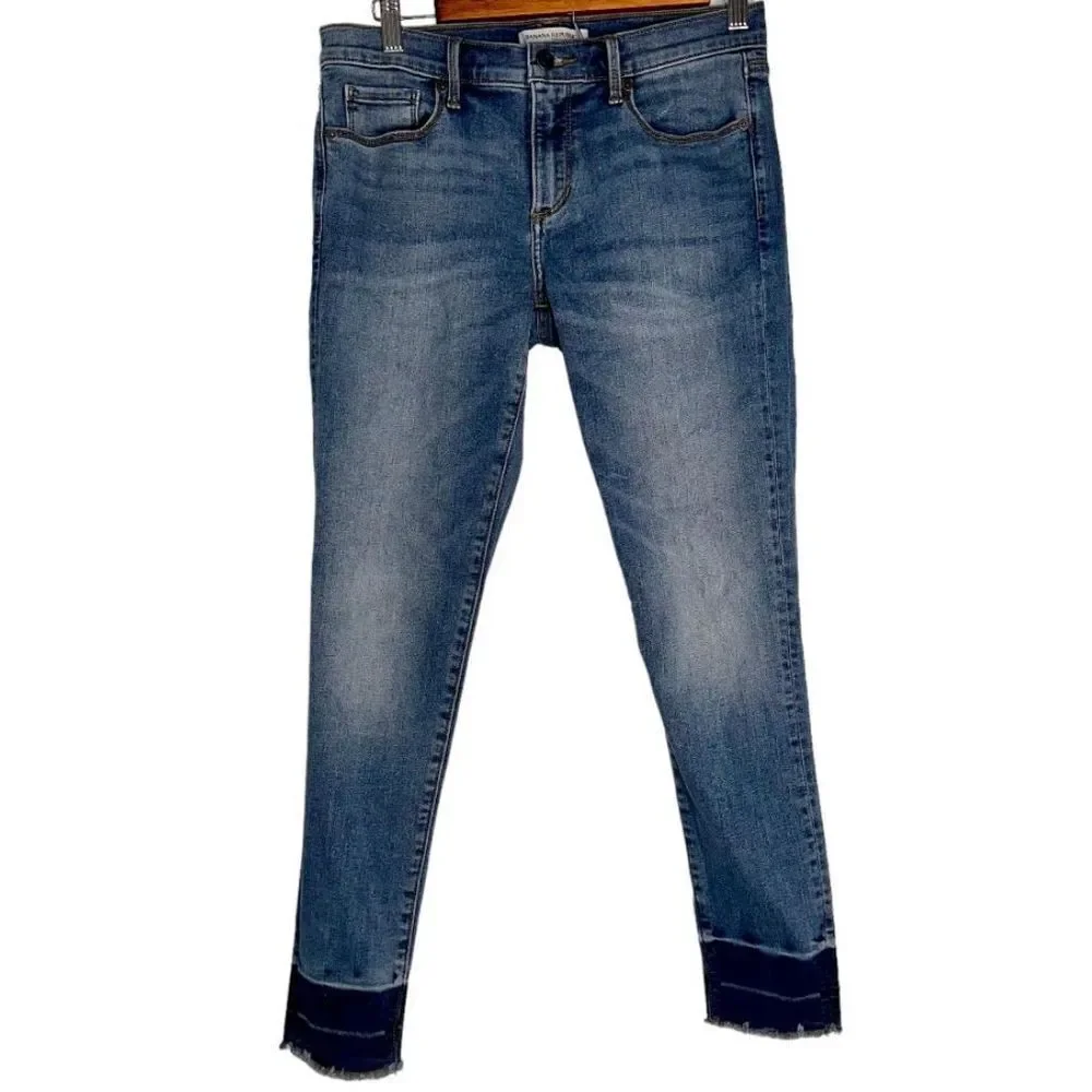 Banana Republic‎ Premium Women’s 28 Skinny Ankle Dip Dye Whiskered Denim Jeans